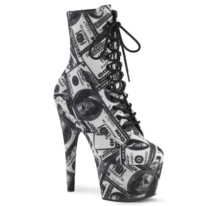 Dollar bills Canvas 18 cm ADORE-1020DP pleaser ankle boots with platform