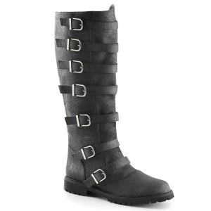 GOTHAM-110 halloween schwarze kapitänstiefel herren stiefel mit schnallen