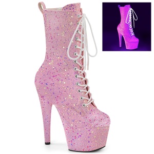 Glitter plateauboots damen 18 cm ADORE-1040IG neon boots high heels