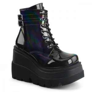 Hologramm 11,5 cm SHAKER-52 DemoniaCult wedge plateauboots schwarz