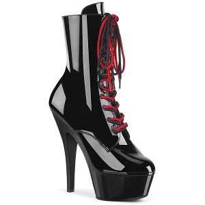 KISS-1020 - 15 cm platform high heel boots patent black