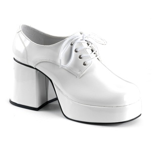 Lackleder JAZZ-02 zuhälterschuhe 70er herren pimp schuhe disco weiss