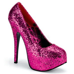 Pink Glitter 14,5 cm Burlesque BORDELLO TEEZE-06G Plateau Pumps