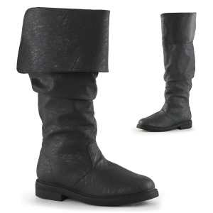 Schwarze robinhood herrenstiefel cosplay renaissance halloween stiefel