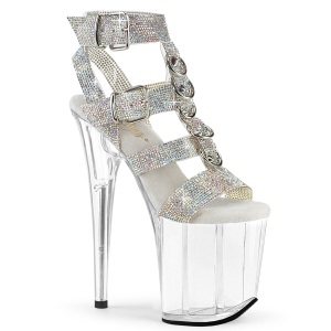 Strass 20 cm FLAMINGO pleaser high heels riemensandaletten