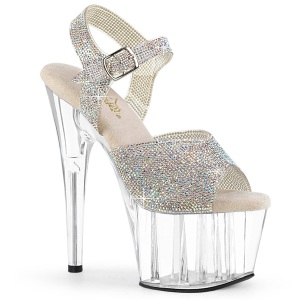 Transparente high heels 18 cm ADORE-RS strass plateau high heels