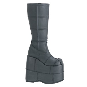 Vegan 18 cm herrenstiefel cyberpunk stiefel extrem plateau schwarz