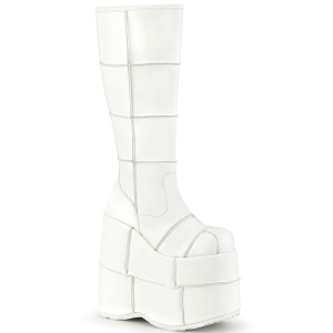 Vegan 18 cm herrenstiefel cyberpunk stiefel extrem plateau weiss