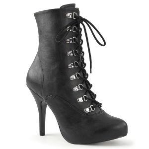 Vegan schwarz 13 cm EVE-106 ankle booties high heels für männer