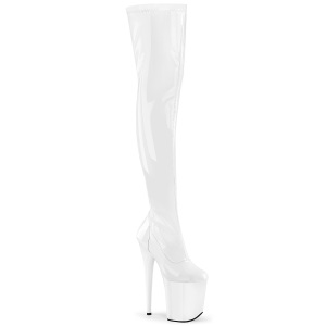 Weiss 20 cm FLAMINGO-3000 overknee stiefel mit plateausohle