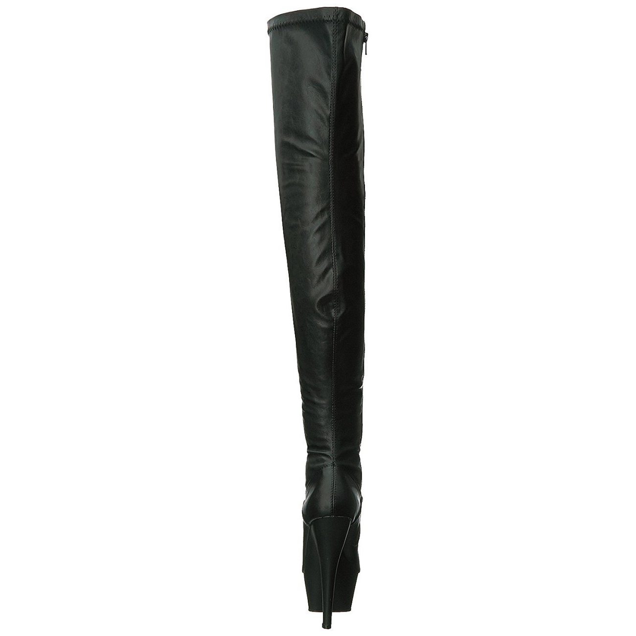 Black Leatherette 15 Cm Kiss 3000 Platform Thigh High Boots