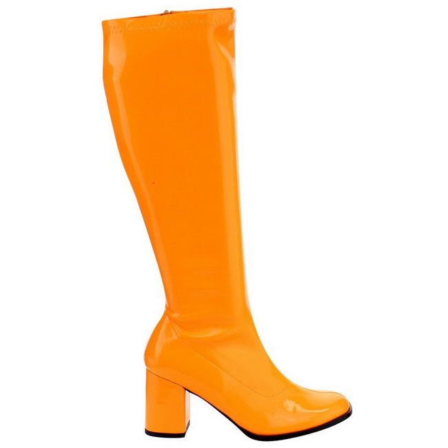 neon orange thigh high boots