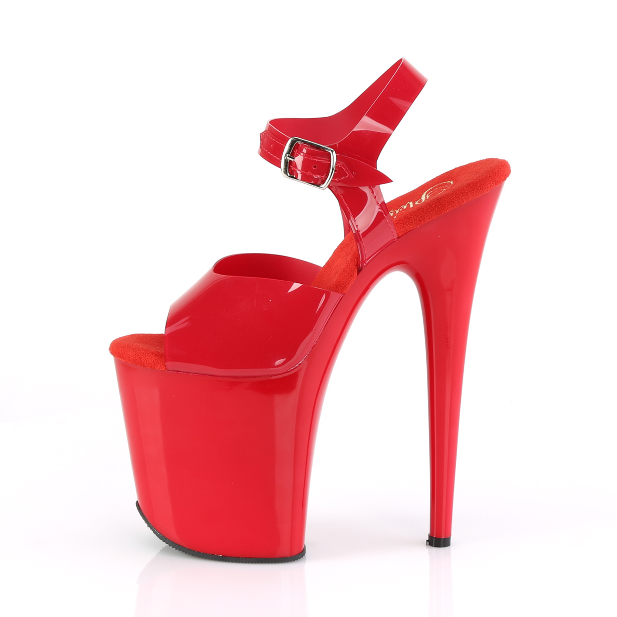 Red high heels 20 cm FLAMINGO-808N JELLY-LIKE stretch material platform ...