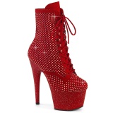 Ankle schnürboots 18 cm adore boots high heels strass rote