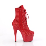 Ankle schnürboots 18 cm adore boots high heels strass rote