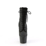 Ankle schnürboots 18 cm adore boots high heels strass schwarz