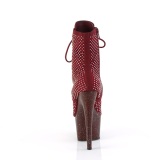 Ankle schnürboots 18 cm adore boots high heels strass weinrot