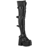 Black 13 cm CAMEL-305 gothic overknee chunky platform boots