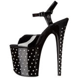 Black Crystal Stone 20 cm STARDUST-809 Platform High Heels Shoes