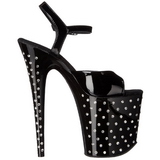 Black Crystal Stone 20 cm STARDUST-809 Platform High Heels Shoes