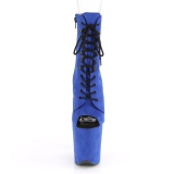 Blue faux suede 20 cm FLAMINGO-1021FS Pole dancing ankle boots