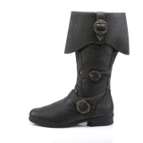 CARRIBEAN-299 schwarze kapitänstiefel herren piratenstiefel musketierstiefel