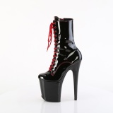 FLAMINGO-1040TT 20 cm pleaser high heels ankle boots black red