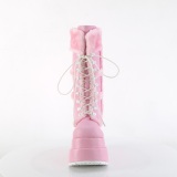 Faux Fur Trim 11,5 cm BEAR-202 emo alternative womens boots pyramid platform in rose