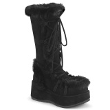 Faux Fur Trim 7 cm CUBBY-311 lolita alternative womens boots platform in black