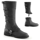 GOTHAM-105 halloween schwarze kapitänstiefel herren stiefel mit schnallen