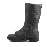 GOTHAM-105 halloween schwarze kapitänstiefel herren stiefel mit schnallen