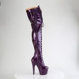 Glitter 18 cm ADORE-3020GP Violett overknee stiefel mit schnürung high heels