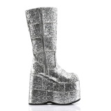 Glitter 18 cm herrenstiefel cyberpunk stiefel extrem plateau