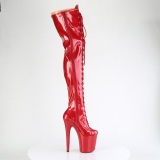 Glitter 20 cm FLAMINGO-3020GP Rote overknee stiefel mit schnürung high heels