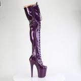 Glitter 20 cm FLAMINGO-3020GP Violett overknee stiefel mit schnürung high heels