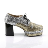 Glitter GLAMROCK-02 zuhälterschuhe 70er herren pimp schuhe disco gold