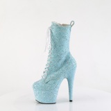 Glitter plateauboots damen 18 cm ADORE-1040GR blaue boots high heels