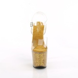 Gold 20 cm LOVESICK-708SG glitter plateau high heels sandaletten