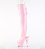 Hologram 18 cm ADORE-3019HWR rose thigh high boots open toe with lace up