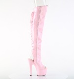 Hologram 18 cm ADORE-3019HWR rose thigh high boots open toe with lace up