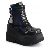 Hologramm 11,5 cm SHAKER-52 DemoniaCult wedge plateauboots schwarz