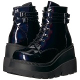 Hologramm 11,5 cm SHAKER-52 DemoniaCult wedge plateauboots schwarz