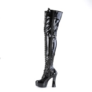 Kunstleder 13 cm ELECTRA-3023 overknee stiefel mit schnürung