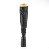 Kunstleder 13 cm gothic breite waden overknee stiefel mit stretch weitschaft