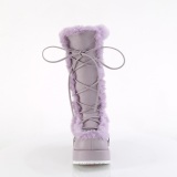 Kunstpelz 7 cm CUBBY-311 lolita damenstiefel mit plateau in lavendel