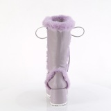 Kunstpelz 7 cm CUBBY-311 lolita damenstiefel mit plateau in lavendel