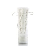 Kunstpelz 7 cm CUBBY-311 lolita damenstiefel mit plateau in weiss