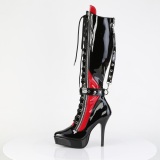 Lack 13,5 cm high heels pleaser damenstiefel mit plateau