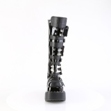 Lackleder 11,5 cm BEAR-215 emo damen stiefel mit pyramiden plateau in schwarz