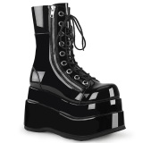 Lackleder 11,5 cm BEAR-265 emo abgestufte platform boots mit schnürung